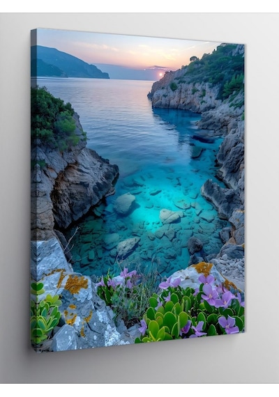 Kanvas Tablo Turkuaz Koy Manzarası 50cmx70cm