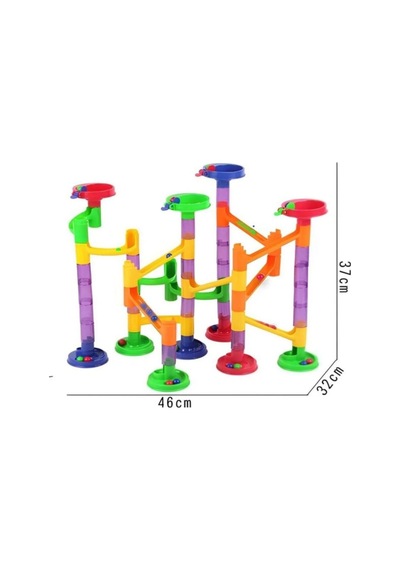 Scroll Bead Blok Top Yuvarlama Oyunu 58 Parça Eğitici Zeka Oyuncağı Marble Run Seti 3+ Yaş