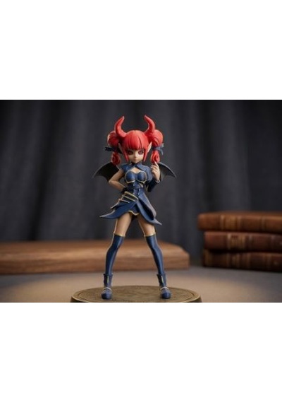 Anime Demon Girl Figürü - Canlı Kırmızı Saçlı Boynuzlu İblis Kız Oyuncu Hediyesi