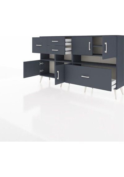 Arges Konsol 5 Raflı 4 Çekmeceli 4 Kapaklı 176x30x99 Antrasit-antrasit Antrasit - Antrasit Arges Konsol 5 Raflı 4 Çekmeceli 4 Kapaklı 176x30x99 Antrasit-antrasit Antrasit - Antrasit