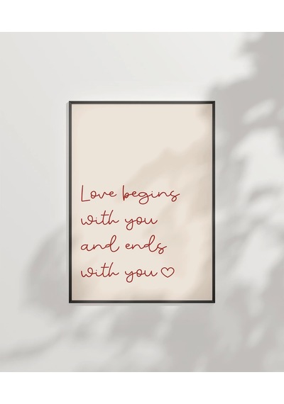 Çerçevesiz Poster Love Begins And Ends With You