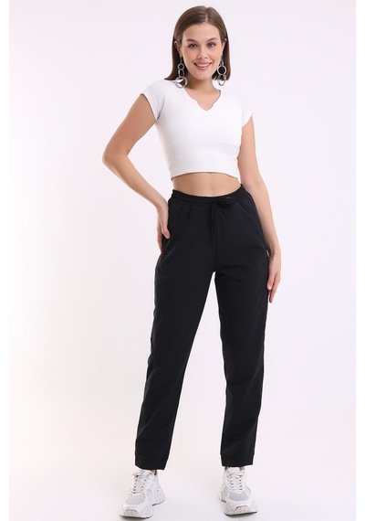 Winmoda34 Beli Paçası Lastikli 2 Cepli Eşofman Altı Siyah