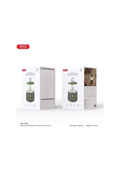 Xo-f59 Kamp Işıklı Ipx5 Suya Dayanıklı 1800mah Fm Radyo Destekli Kablosuz Bluetooth Hoparlör