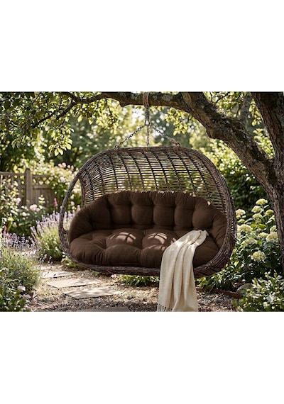 Çift Kişilik Salıncak Minderi Sadece Minder 60x120 Cm Oturma Kahverengi