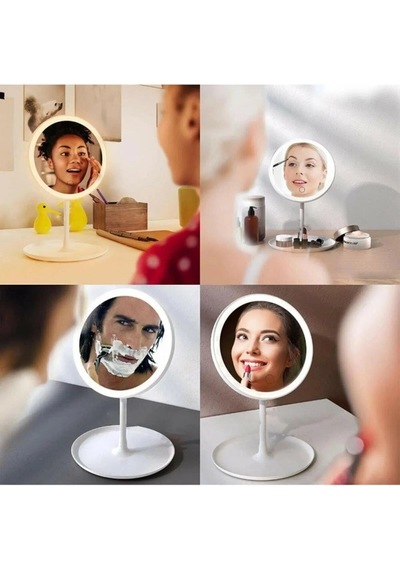 Creasept Makyaj Aynası Dokunmatik Led Işıklı Usb Yuvarlak Masaüstü Makyaj Aynası, Makyaj Aynası Sm 8036