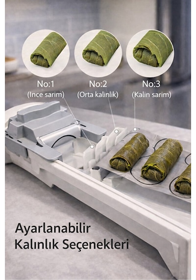 Reoona Pratik Yaprak Dolma Sarma Makinesi Yaprak Dolma Sarma Aparatı Asma Yaprağı Dolma Yapma Aleti siyah