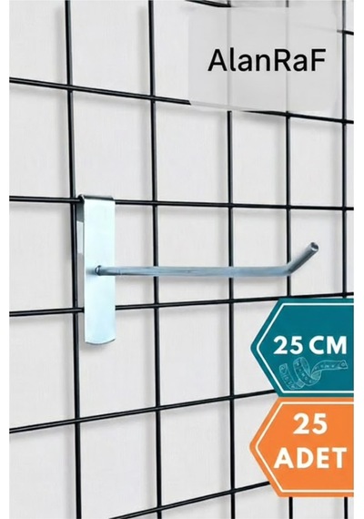 25 Adet Tel Pano Kancası, Aksesuar Kancası 25 Cm Galvaniz
