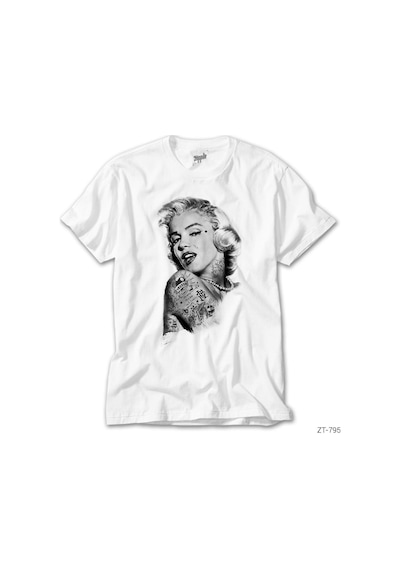 Marilyn Monroe Tattoo Beyaz Tişört Beyaz