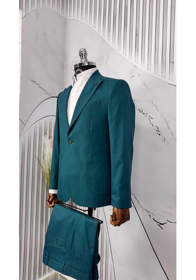 Dupont Classics Dupont Erkek Slim Fit 6 Drop Sivri Yaka Torba Cep Çift Yırtmaç Takım Elbise Turkuaz Dupont Classics Dupont Erkek Slim Fit 6 Drop Sivri Yaka Torba Cep Çift Yırtmaç Takım Elbise Turkuaz