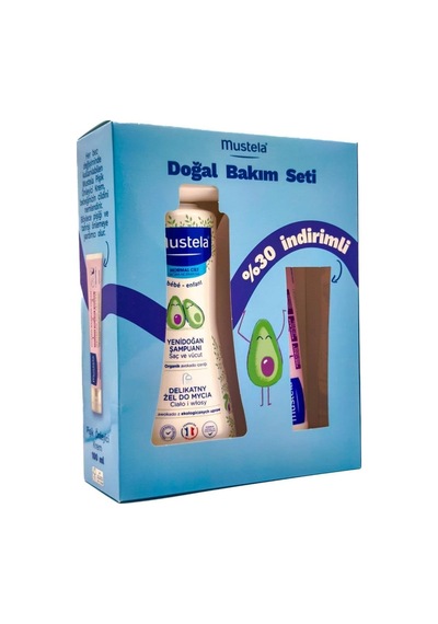 Mustela Doğal Bakım Seti Mustela Yenidoğan Şampuanı 500 Ml + Vitamin Bariyer 1.2.3 Pişik Kremi 100 Ml
