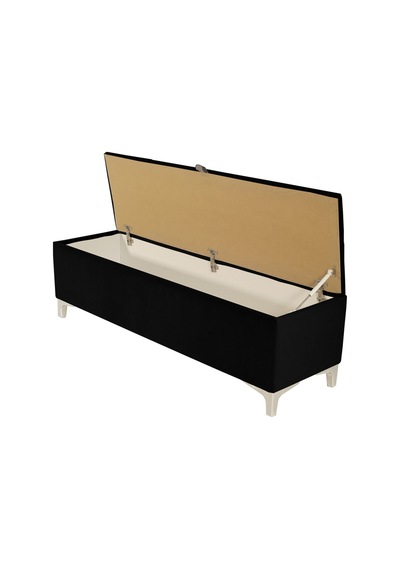 Vetra V2 Sandıklı Puf  Siyah Dilimli Model Sandıklı Bench Puf - Sandıklı Yatak Ucu Bankı