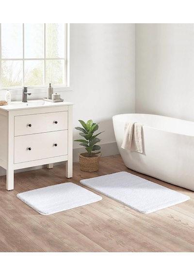Koza Home Mino Kaydırmaz Taban Beyaz Banyo Paspası Beyaz