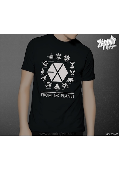 From Exo Planet Siyah Tişört Siyah