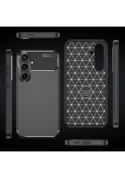 Samsung Uyumlu Galaxy S25 Fe Kılıf Karbon Görünümlü Silikon Kapak