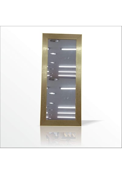 M3 Decorium Büyük Rustik 124x64 Cm Altın Yaldız Varak Boy Salon Antre Komodin Etajer Portmanto Duvar Boy Aynası Diğer