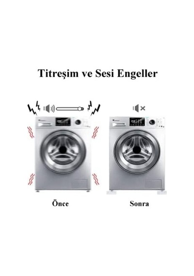Çamaşır Makinesi Titreşim Gürültü Hareket Önleyici Mobilya Yükseltici Ayak Ped 4 Adet