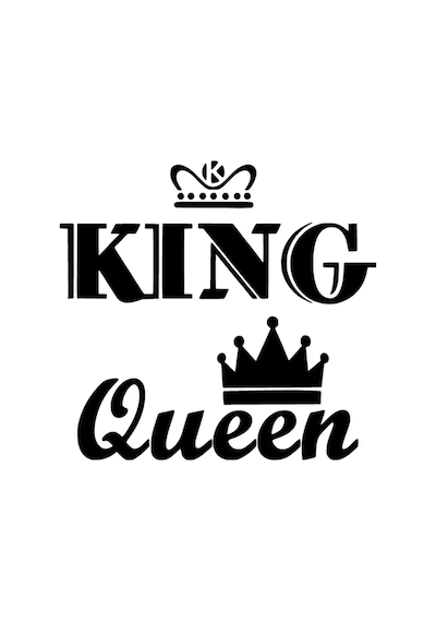 King Queen Seti Duvar Dekor Sticker 40 X 40 Cm