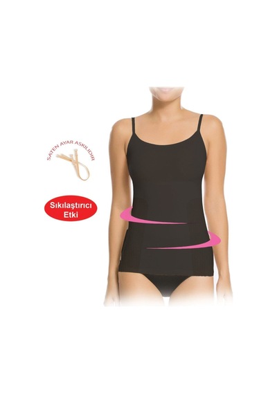 Bonbonetti Chocolate Baby & Kids Ip Askılı Sıkılaştırıcı Dikişsiz Atlet Korse Siyah