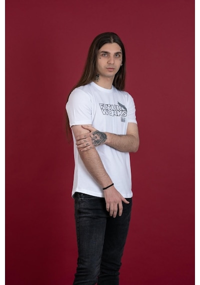 Slimfit Baskılı Sıfır Yaka Erkek Penye T-Shirt (537987758)