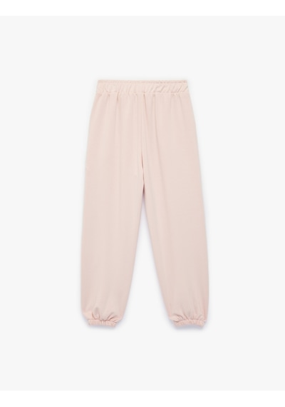 Koton Viskon Karışımlı Cep Detaylı Biyeli Jogger Pantolon Pembe 6skg40110ak Gül