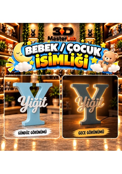 Kişiye Özel Harf İsimlik Led Işıklı 20 Cm