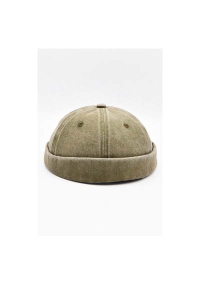 Külah Vintage Retro Eskitme Pamuk Cap Docker Şapka - Bej