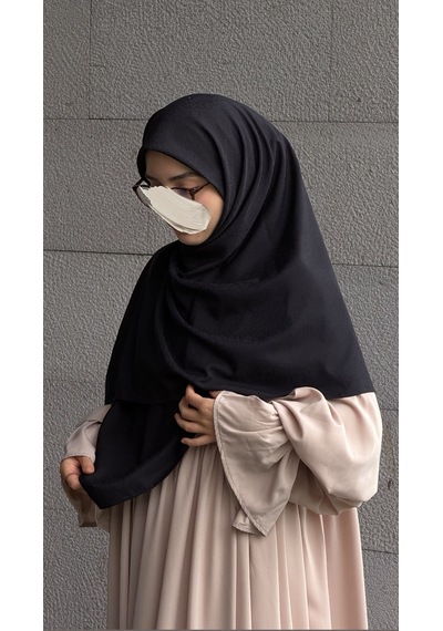 Qalortex Scarf Premium Jakarlı Hüma Büyük Boy Eşarp -siyah
