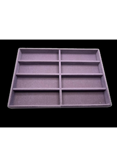 New York Model Süet Süet Kumaş Lila Renk 34/24 Cm Bölmeli Çekmece Içi Gözlük Standı
