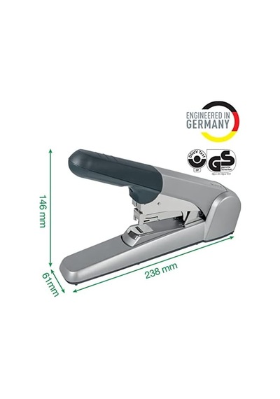 Ekstra Güçlü Düz Zımba, 60 Yaprak Kağıt İçin, Zımba Teli, Ergonomik Tasarım, Gümüş, 55520084