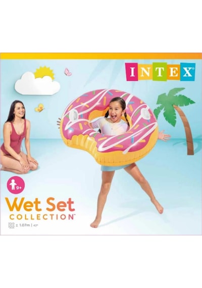 Tutunmalı Deniz Simidi - Donut Simit 107cm - 56254 Pembe