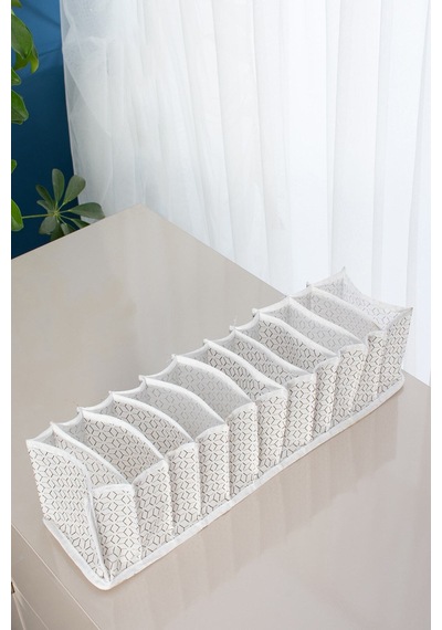 Small 11 Gözlü Çekmece Içi Düzenleyici Organizer Desenli 12 X 40 X 12 Kumaş Gri Tr Diğer