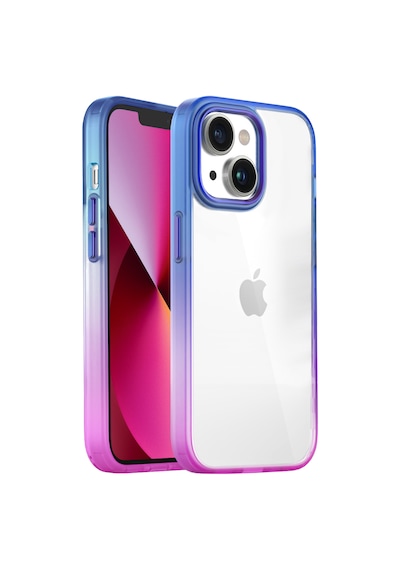 Apple Uyumlu iPhone Buff 13 Air Bumper Rainbow Kılıf Pink Blue