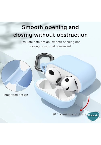 Microsonic Apple Uyumlu AirPods 4 Kılıf Askılı Mat Silikon Pembe