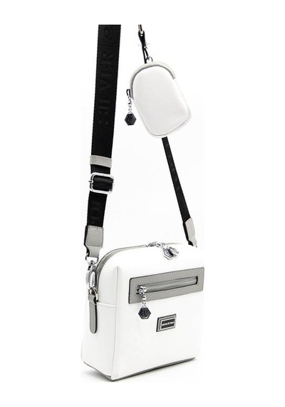 Silver & Polo Silver Polo Kadın Çapraz Çanta 1038 Beyaz-gri