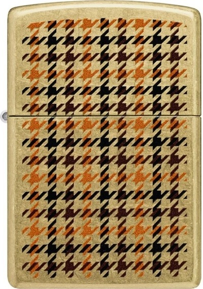 Zippo Street Brass Plaid Dizayn Çakmak Sarı