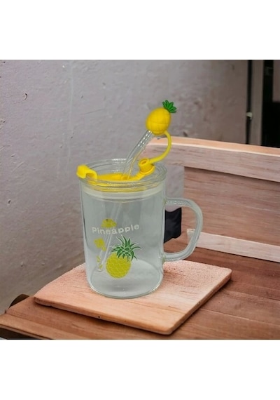 Ananas Tasarımlı Kupa Bardak Çok Renkli