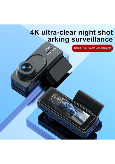 Çeşithane 4k + 1080p Çift Araç İçi Kamera -, Wi-fi Ve Uygulama Destekli, 170 Geniş Açılı, Gece Görü