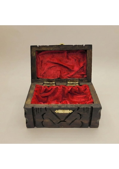 Coupes Ahşap Mücevher Kutusu - %100 El Yapımı - Ceviz Ağacı - 8,5x14,5x8 Cm Kahverengi