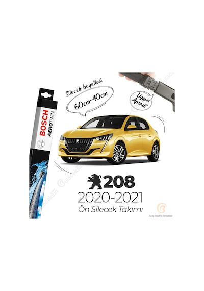Peugeot 208 Muz Silecek Takımı 2020-2021 Bosch Aerotwin