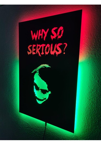 Joker Why So Serious Led Işıklı Ahşap Tablo