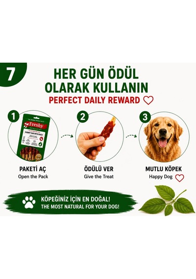 Freshy Rabbit Ear Whit Duck Ördek Eti Kaplı Tavşan Kulağı 100 Gr 8'li
