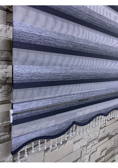 Siyah Gri Geçişli Zebra Perde Tüm Ölçülerde