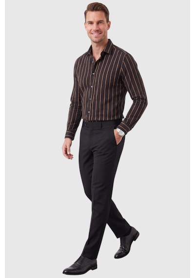 Deepsea Erkek %100 Pamuk Slim Fit Dar Kesim Keten Dokulu Çizgili Uzun Kollu Siyah Gömlek 2600034 Deepsea Erkek %100 Pamuk Slim Fit Dar Kesim Keten Dokulu Çizgili Uzun Kollu Siyah Gömlek 2600034