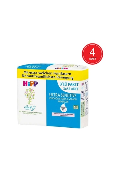 Hipp Baby Snaft Yenidoğan Temizlik Ve Bakım Mendili 4 X 3'Lü Paket 624 Yaprak