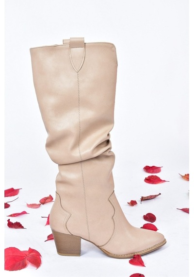 Fox Shoes Ten Büzgülü Dallas Kadın Çizme J404040109