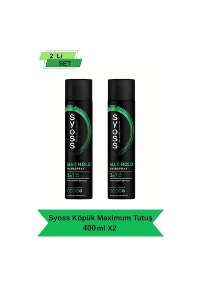Syoss Maksimum Tutuş Sprey 400 ml x 2 Adet