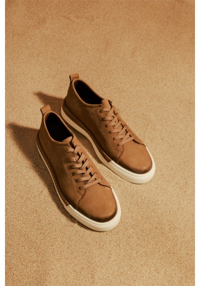 Ac&co Erkek Vızon %100 Nubuk Esnek Rahat Taban Sneaker Ayakkabı Vizon