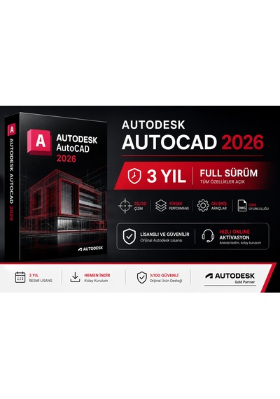 Autodesk Autocad 2026 3 Yıl Full Sürüm Serial Kod - Hızlı Online Aktivasyon