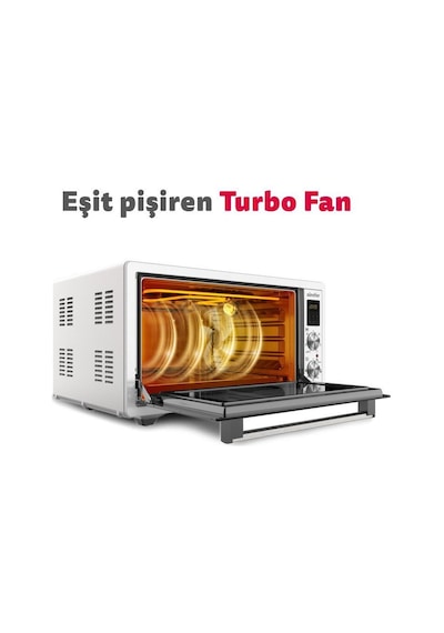 Simfer 4546 Beyaz 45 LT Turbo Fan Mini / Midi Fırın - 6 Fonksiyon, Yoğurt Yapma & Buz Çözme Özellikli