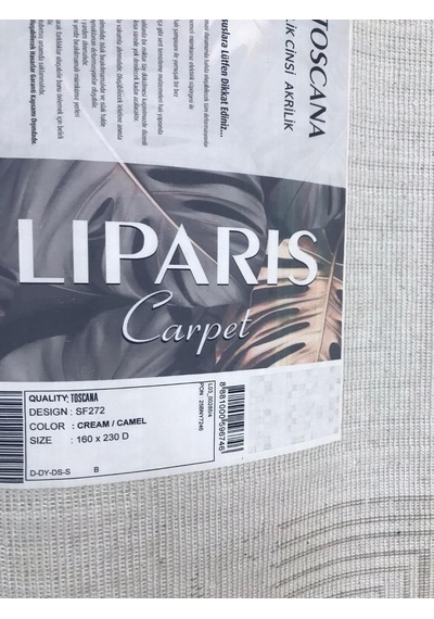 Liparis Halı Toscana 272 Kahve Serisi Triko Akrilik Salon Oturma Yatak Odası Halısı Krem - Kahve